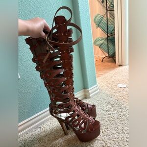 Bebe Brown High Heel Gladiator Heels